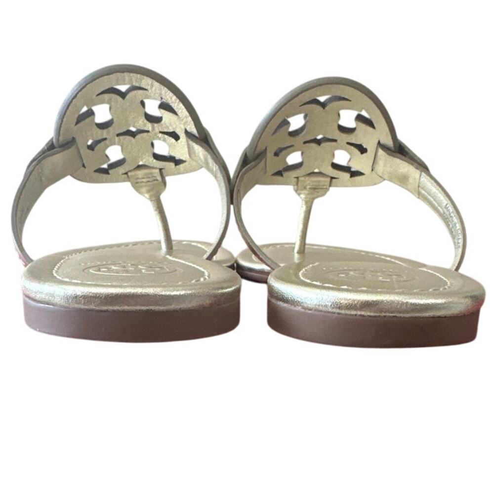 Tory Burch Miller Embellished Sandals Spark Gold 7.5 Metallic Thong - Picture 6 of 12